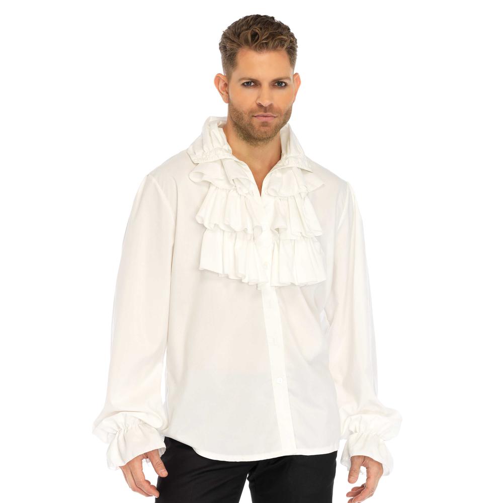 Leg Avenue - Ruffle Front Chemisier de costume - Blanc